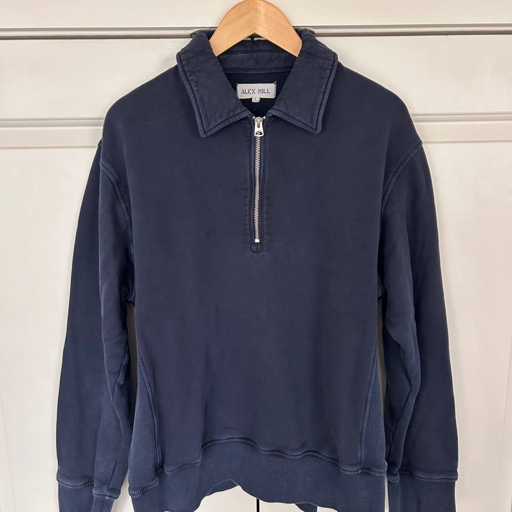 Alex Mill Dark Blue Zip-Up Men's Sweatershirt